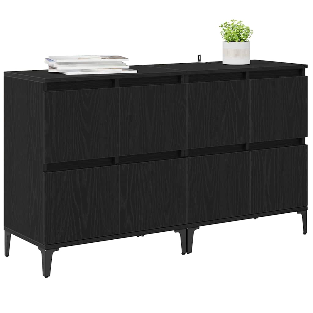 Buffets 2 pcs Chêne noir 60 x 35 x 70 cm Bois d'ingénierie - XIOS