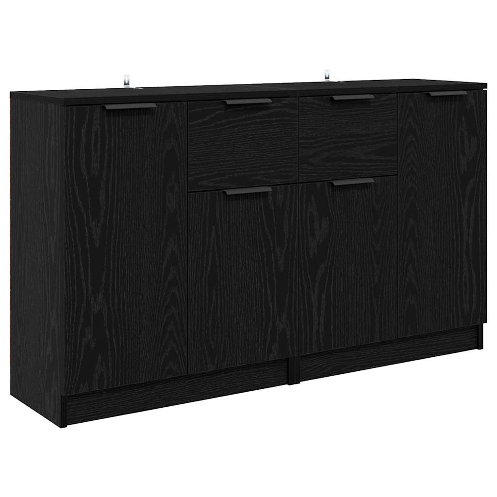 Buffets 2 pcs Chêne noir 60 x 30 x 70 cm Bois d'ingénierie - XIOS