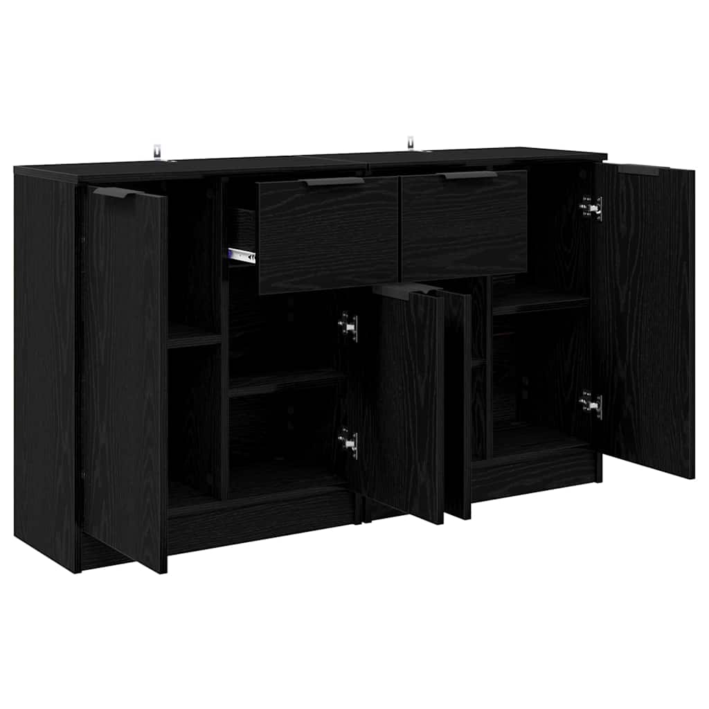 Buffets 2 pcs Chêne noir 60 x 30 x 70 cm Bois d'ingénierie - XIOS
