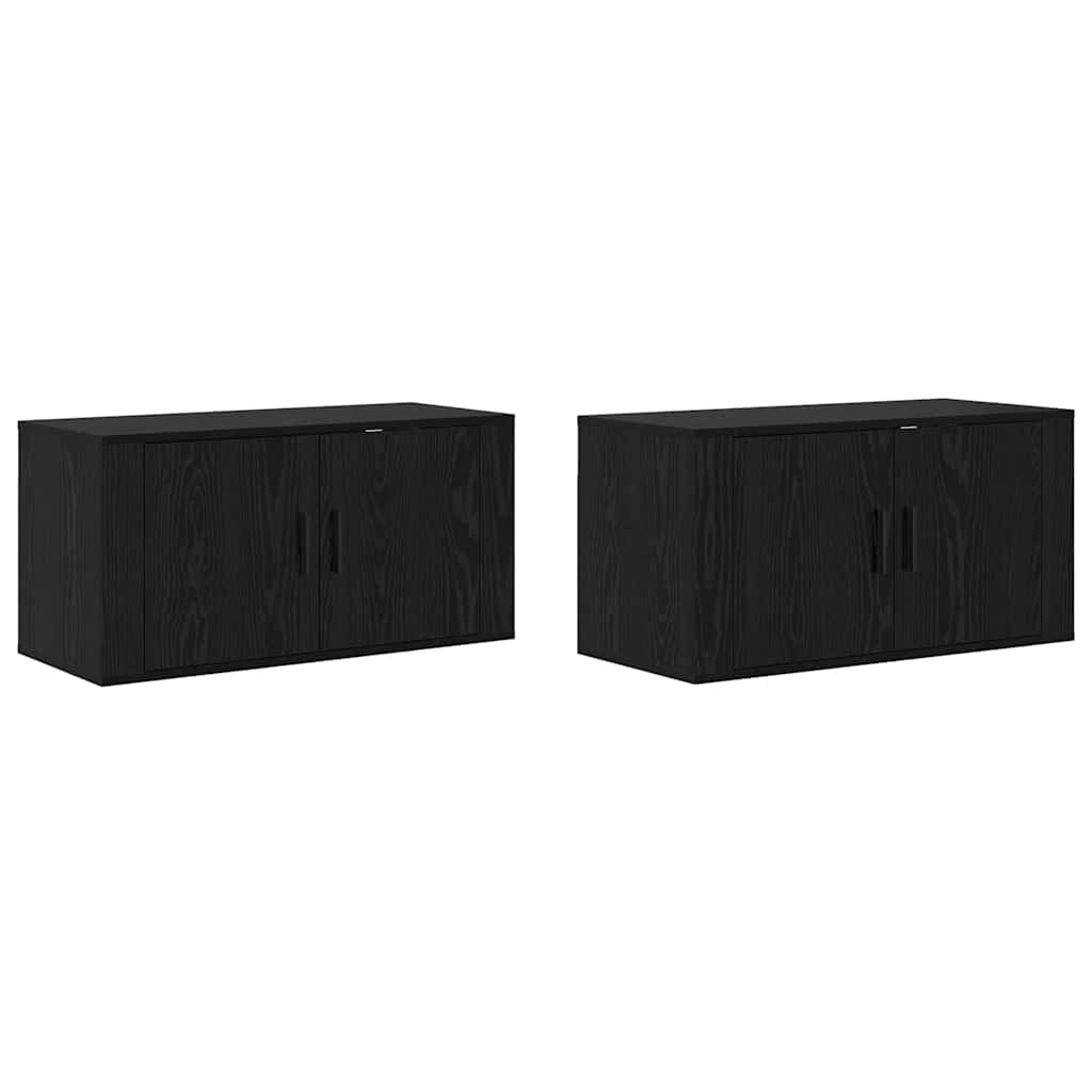 Ensemble de meuble TV mural 2 pcs Chêne noir 80 x 34,5 x 40 cm - XIOS