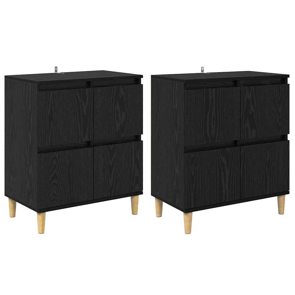 Buffets 2 pcs Chêne noir 60 x 35 x 70 cm Bois d'ingénierie - XIOS