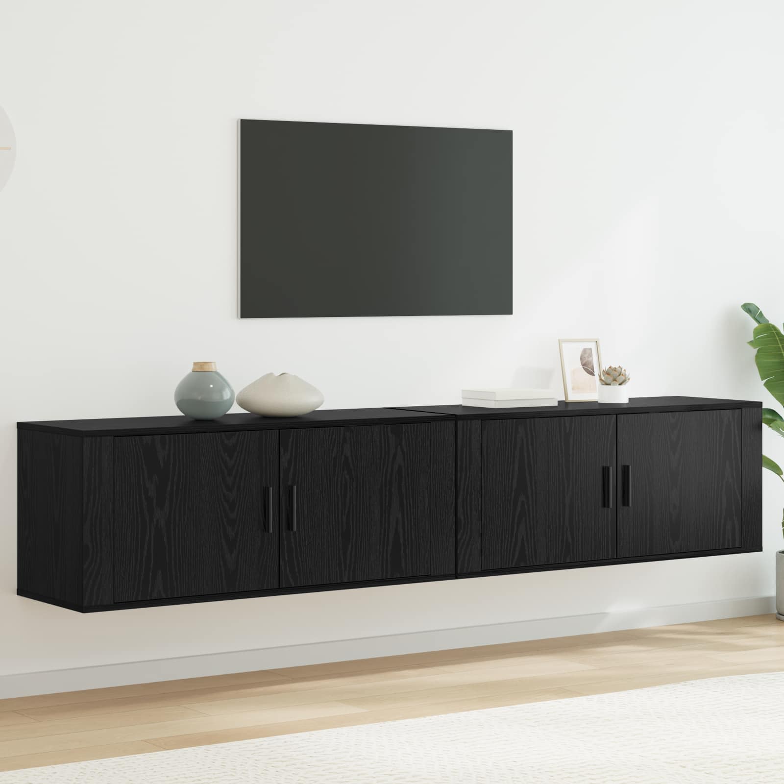 Ensemble de meuble TV mural 2 pcs Chêne noir 100 x 34,5 x 40 cm - XIOS