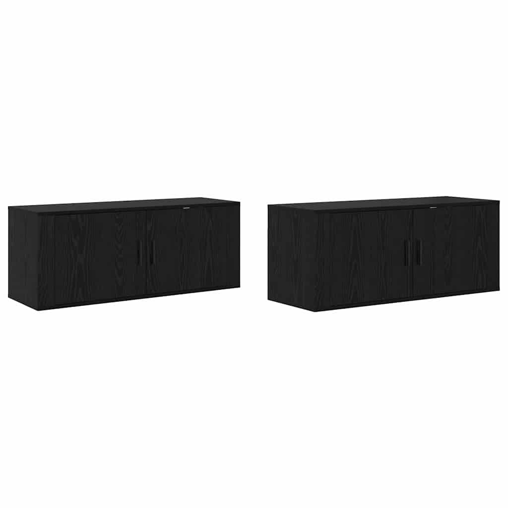 Ensemble de meuble TV mural 2 pcs Chêne noir 100 x 34,5 x 40 cm - XIOS