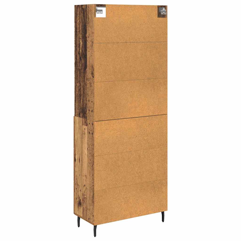 Haut Armoire 2 pcs Bois Ancien Bois Aggloméré et Verre - XIOS