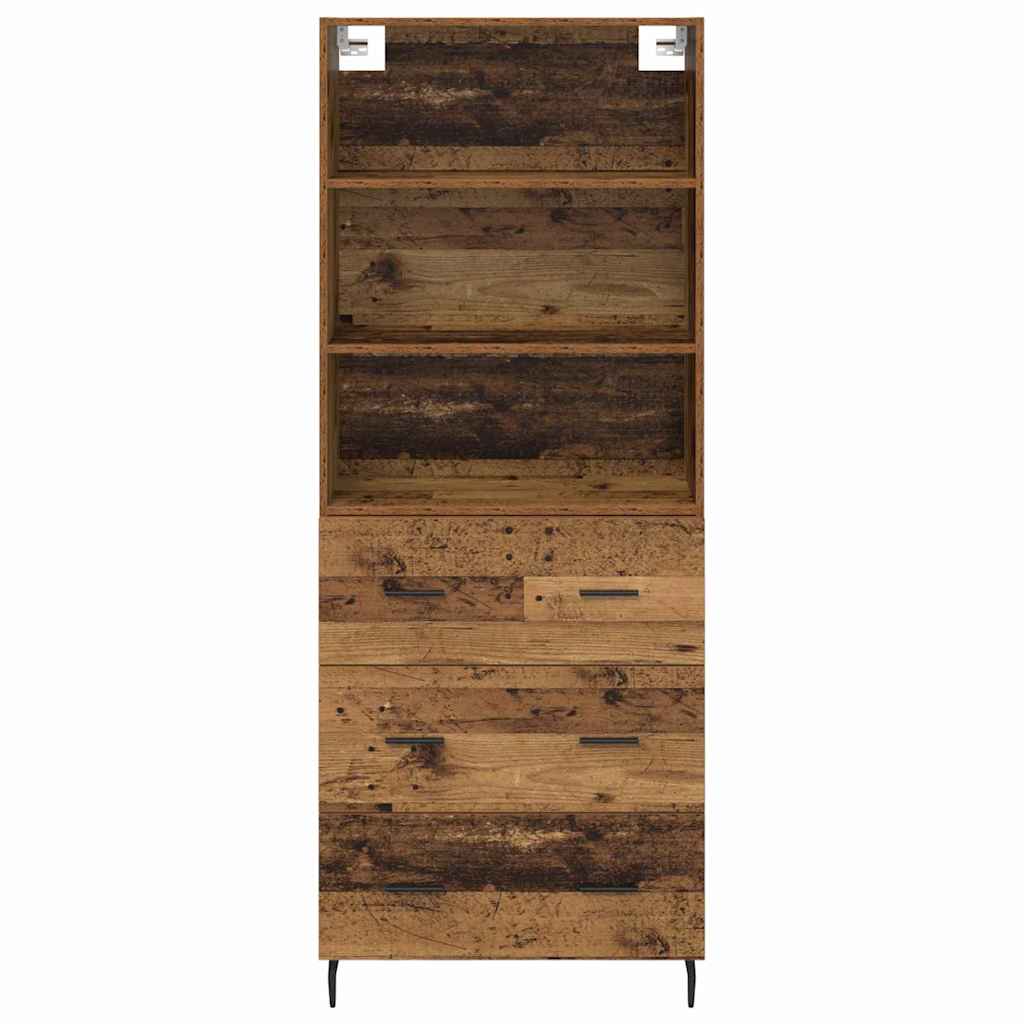 Haut Armoire 2 pcs Bois Ancien Bois Aggloméré et Verre - XIOS