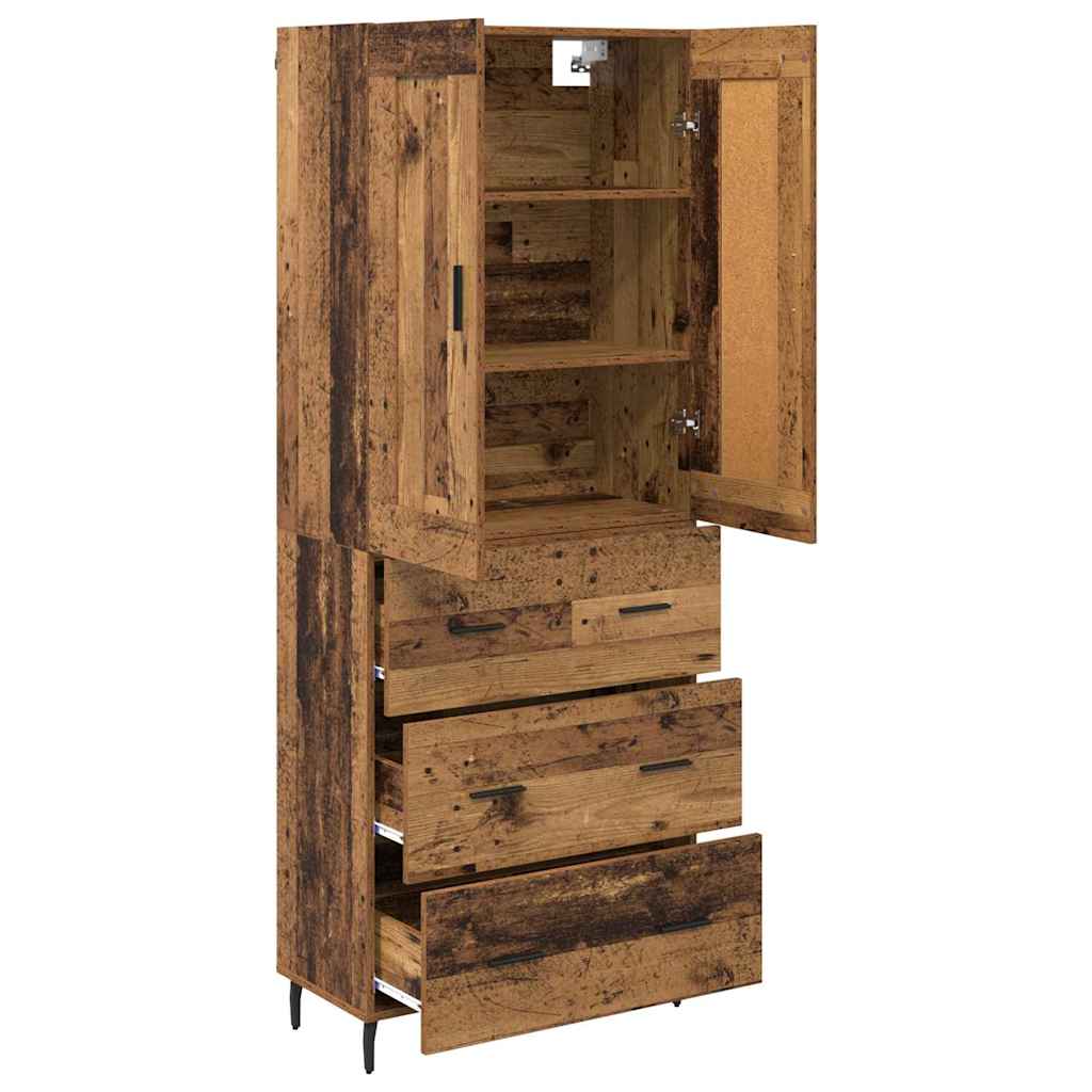 Haut Armoire 2 pcs Bois Ancien Bois Aggloméré et Verre - XIOS