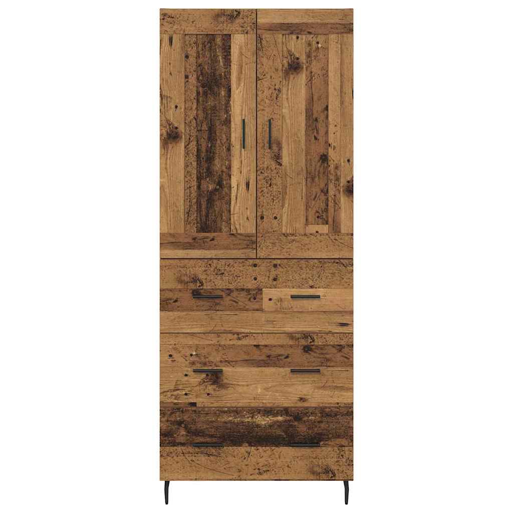 Haut Armoire 2 pcs Bois Ancien Bois Aggloméré et Verre - XIOS