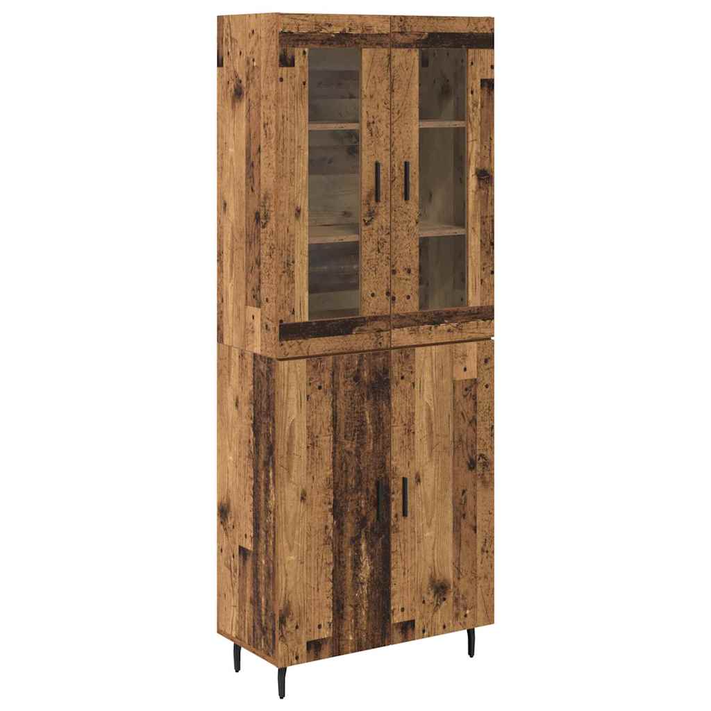 Haut Armoire 2 pcs Bois Ancien Bois Aggloméré et Verre - XIOS