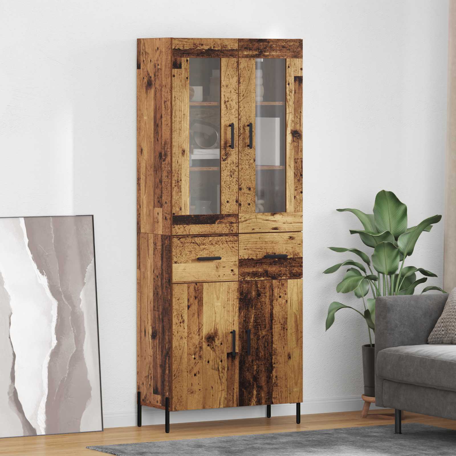 Haut Armoire Bois Ancien 69,5 x 34 x 180 cm Bois d'ingénierie - XIOS