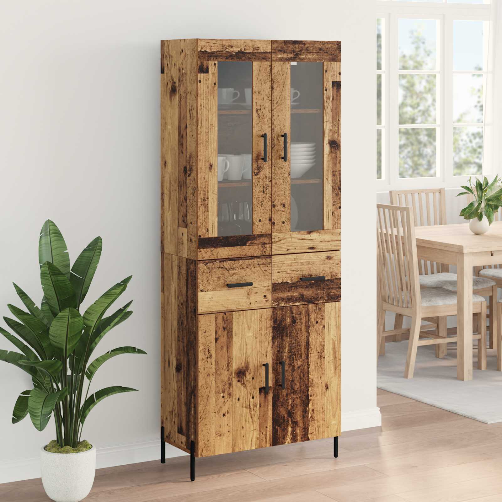 Haut Armoire Bois Ancien 69,5 x 34 x 180 cm Bois d'ingénierie - XIOS