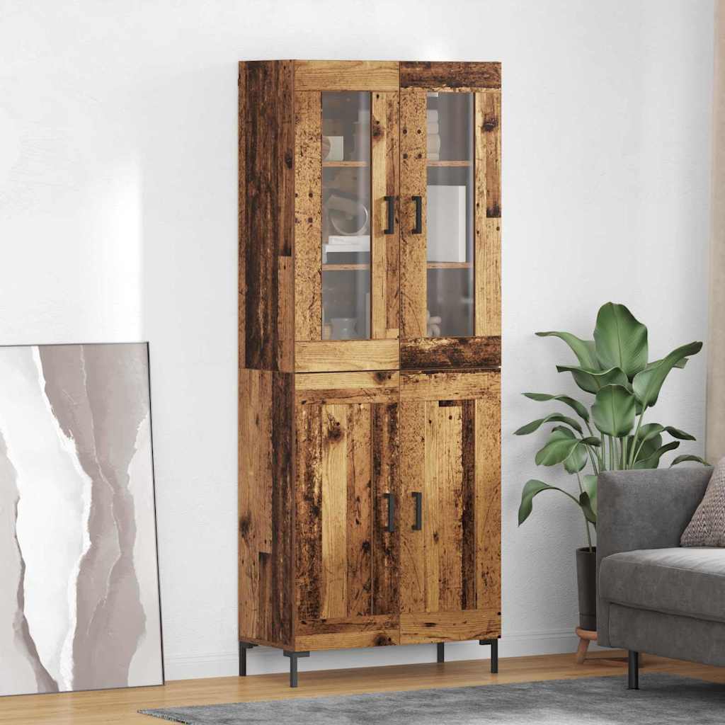 Haut Armoire 2 pcs Bois ancien Bois d'ingénierie - XIOS