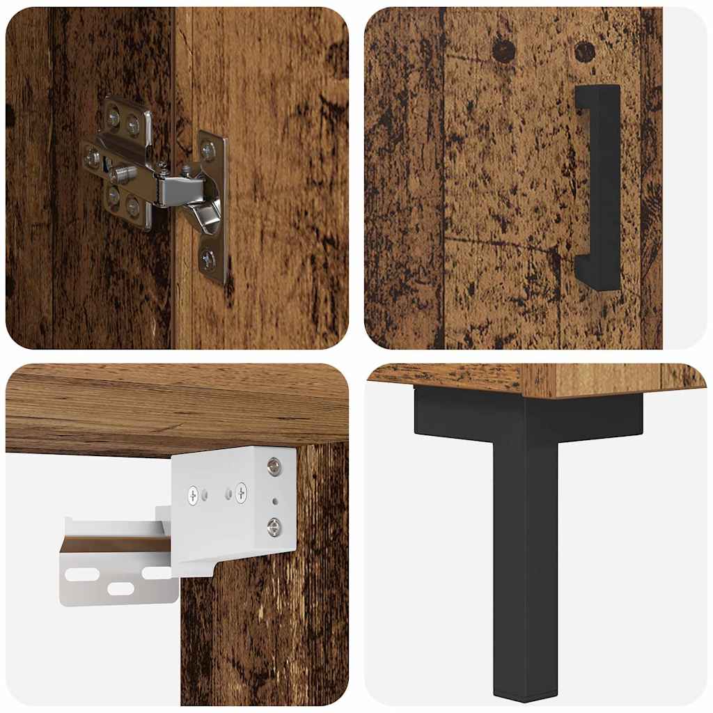 Haut Armoire 2 pcs Bois Ancien Bois d'ingénierie - XIOS