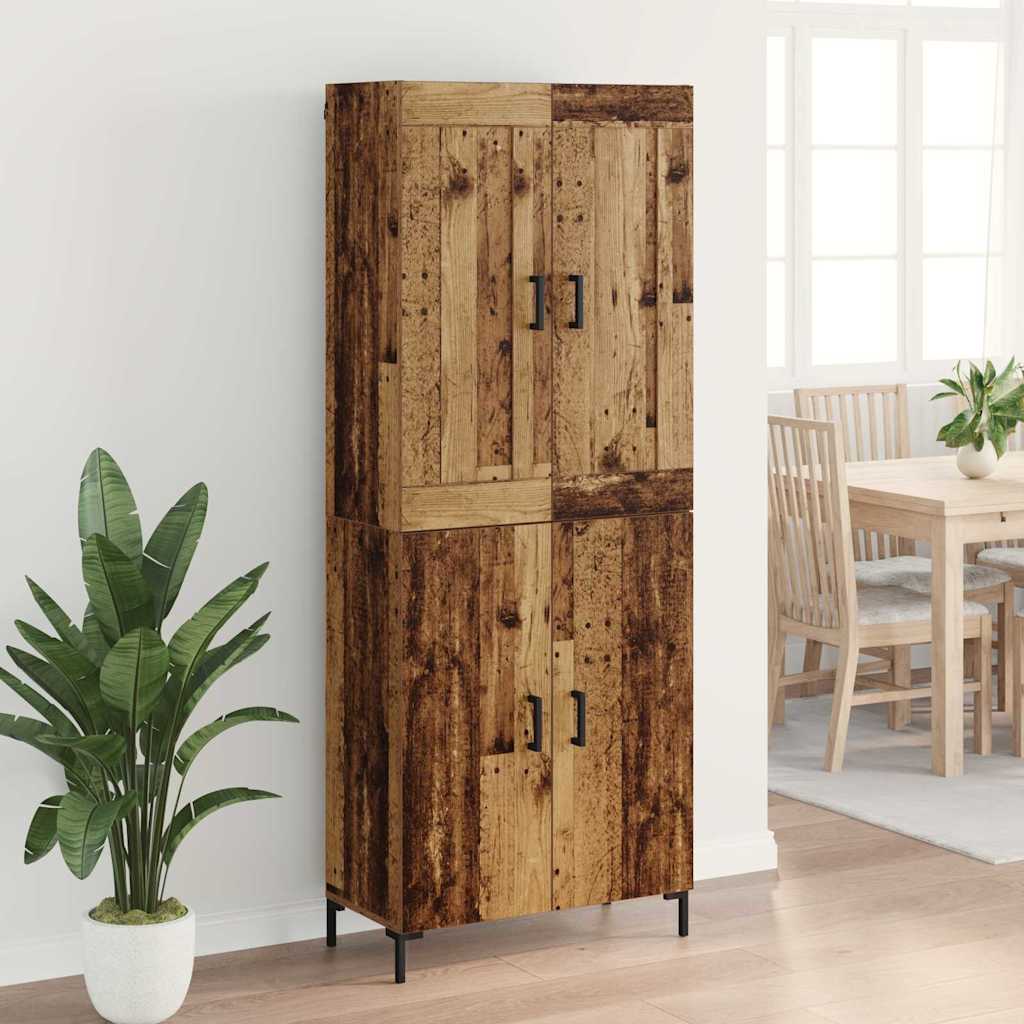 Haut Armoire 2 pcs Bois Ancien Bois d'ingénierie - XIOS