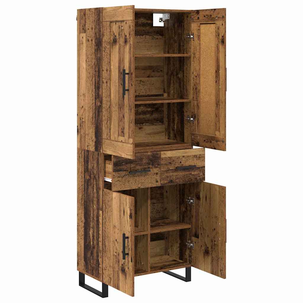 Haut Armoire 2 pcs Bois Ancien Bois Aggloméré et Verre - XIOS