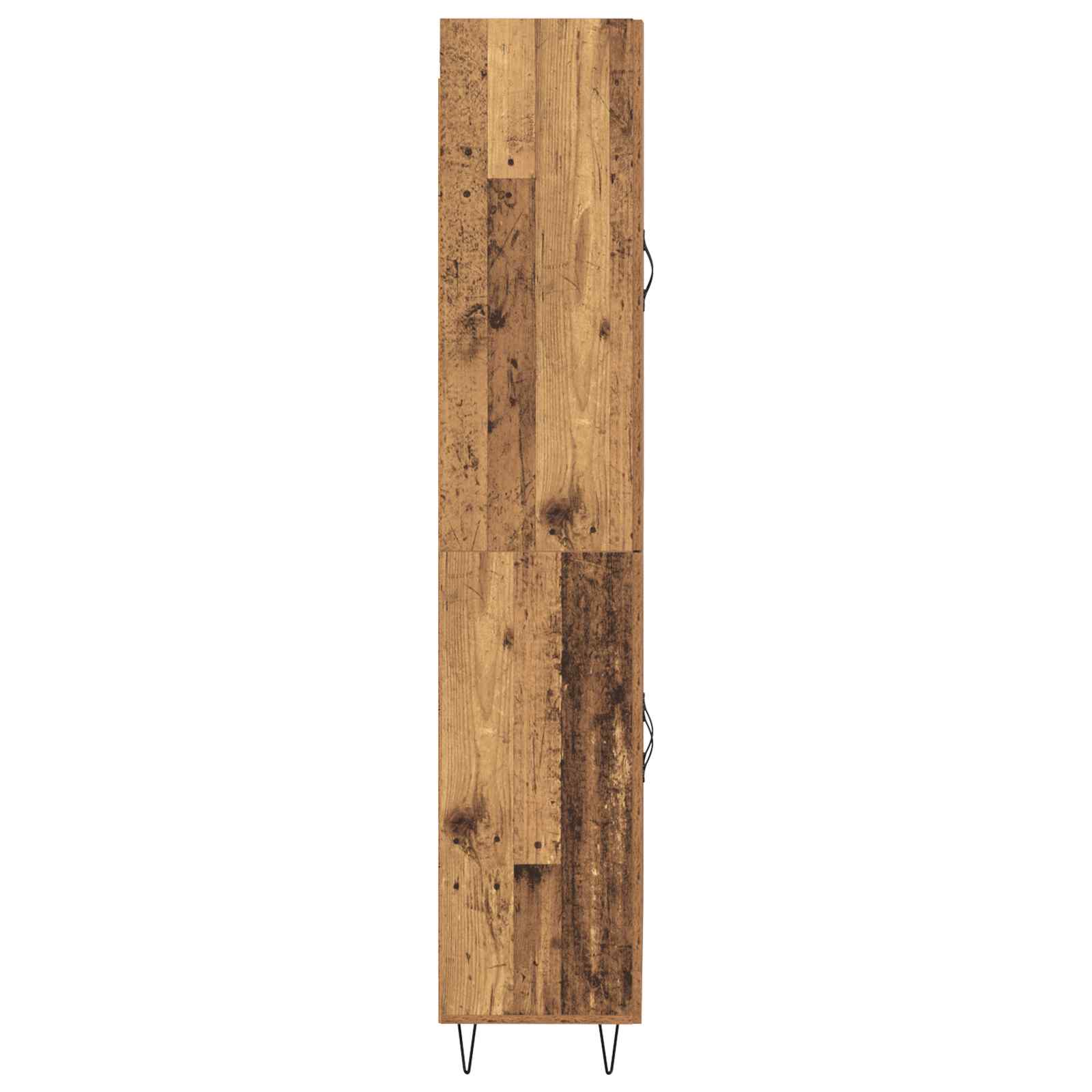 Haut Armoire 2 pcs Bois ancien Bois d'ingénierie et verre - XIOS