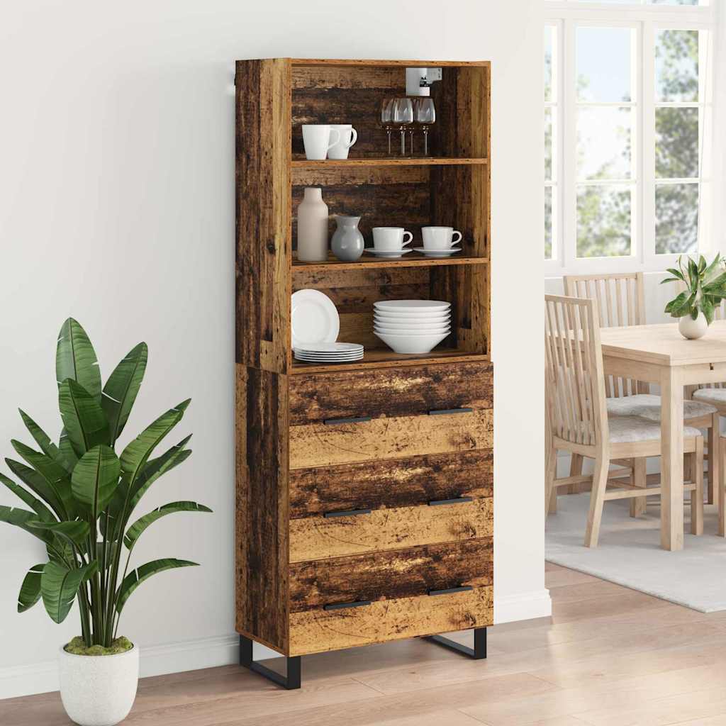 Haut Armoire avec tiroir Bois Ancien 69,5 x 34 x 180 cm - XIOS