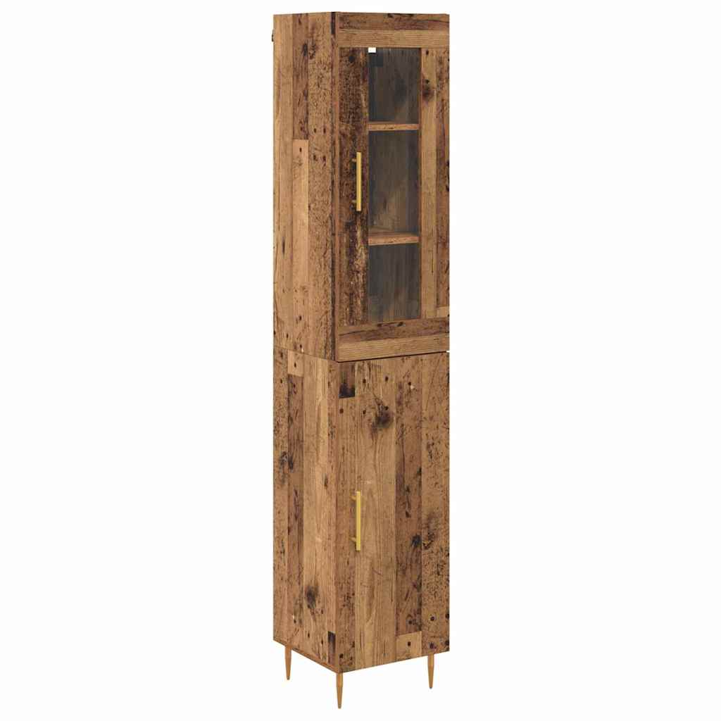 Haut Armoire 2 pcs Bois Ancien Verre - XIOS