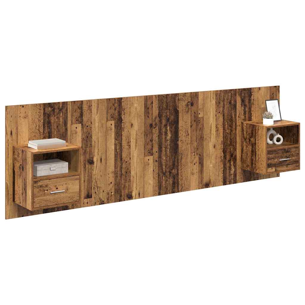 Tête de lit avec armoire 3 pcs Bois Ancien Bois d'ingénierie - XIOS