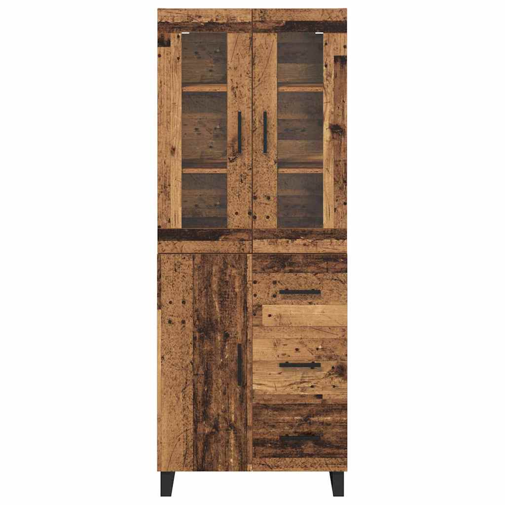Haut Armoire 2 pcs Bois Ancien Bois Aggloméré et Verre - XIOS