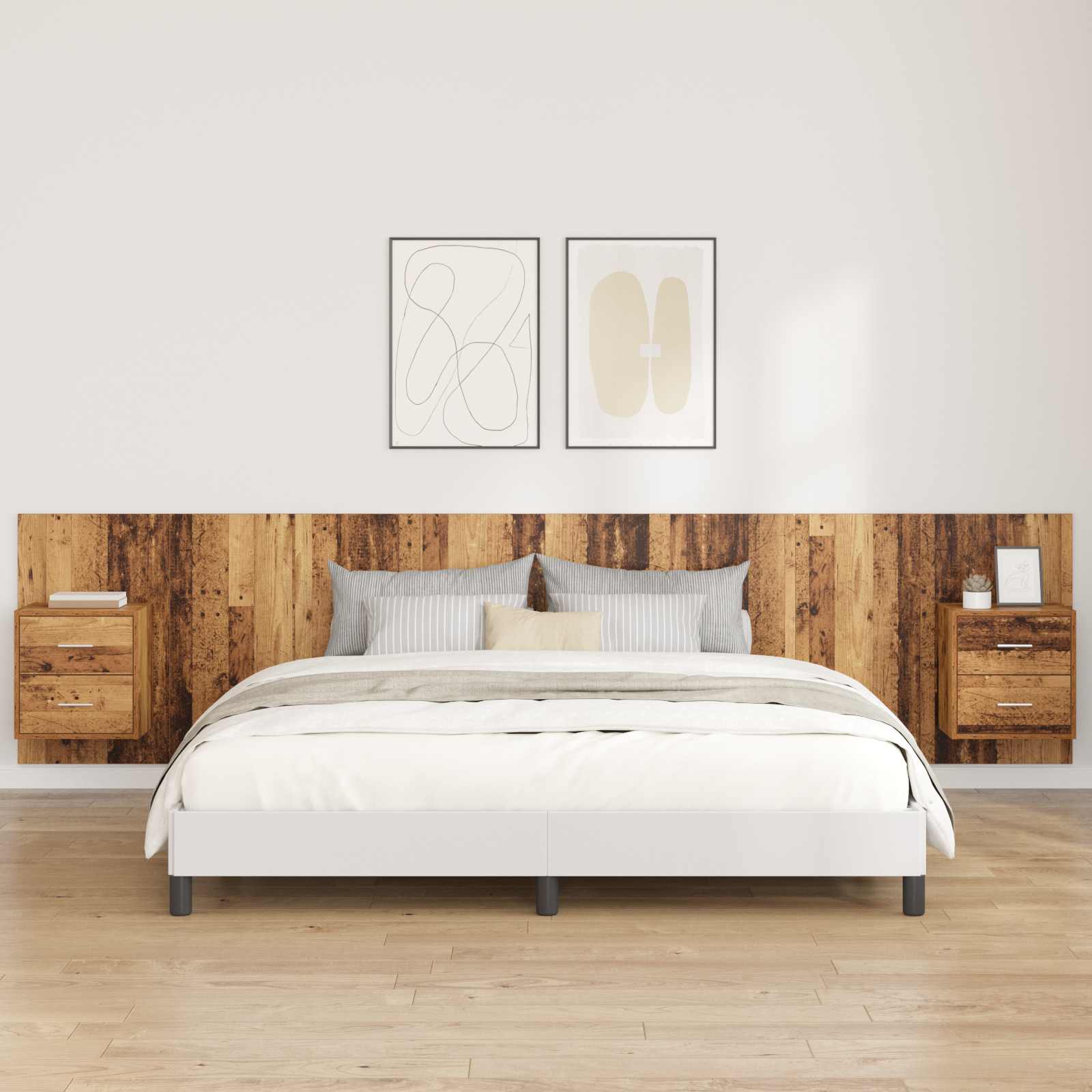 Tête de lit avec armoire 3 pcs Bois Ancien Bois d'ingénierie - XIOS