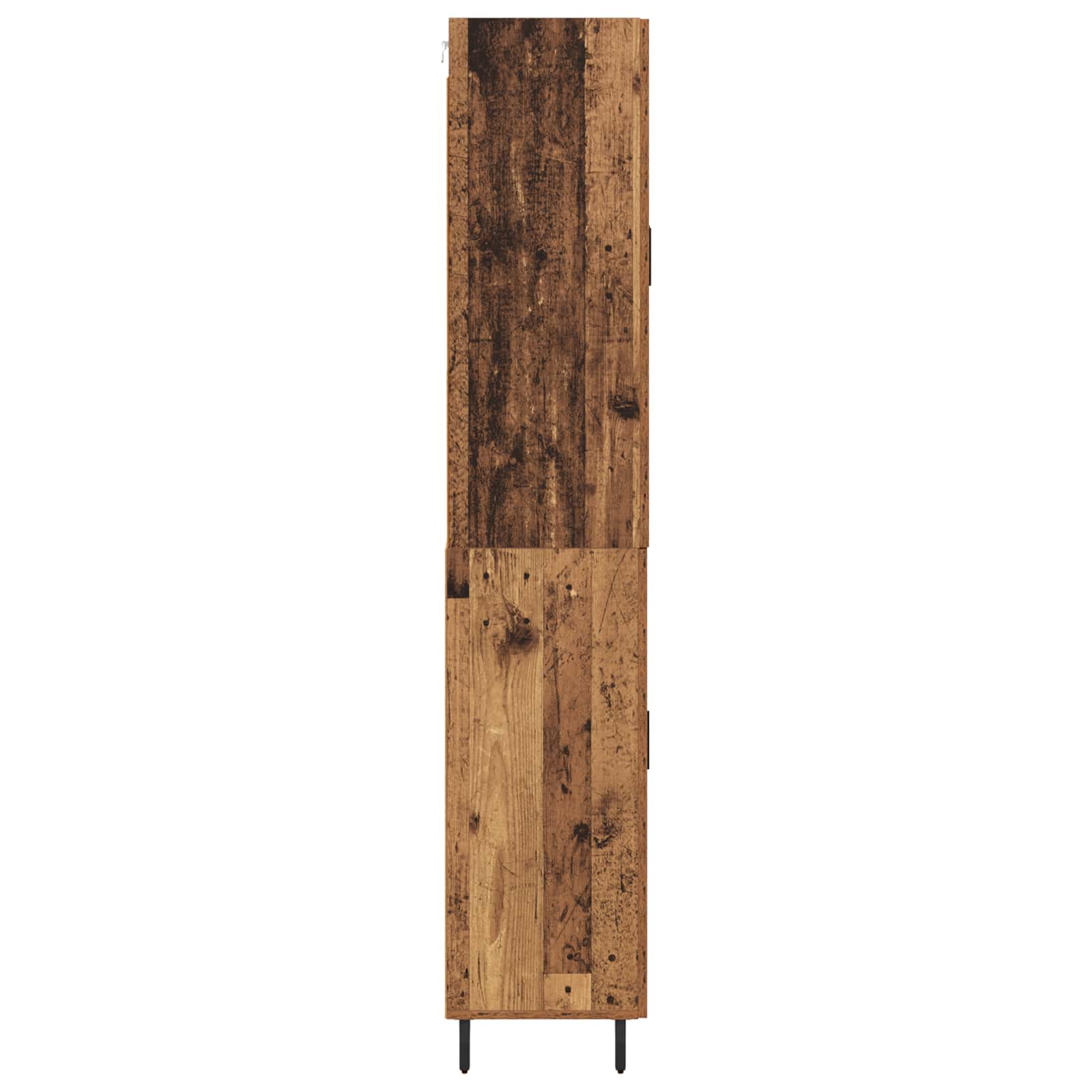 Haut Armoire 2 pcs Bois Ancien Bois Aggloméré et Verre - XIOS