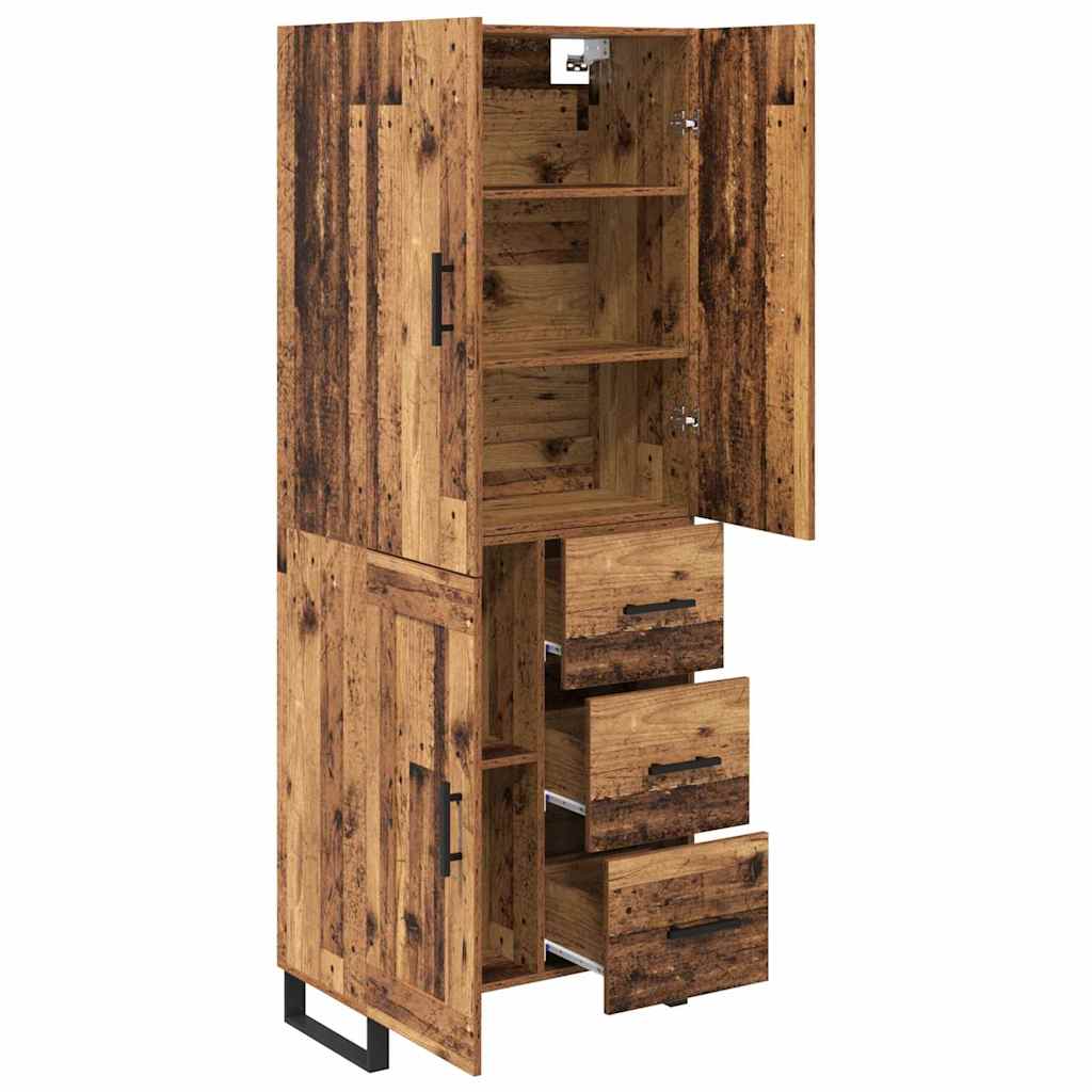 Haut Armoire 2 pcs Bois Ancien Bois Aggloméré et Verre - XIOS