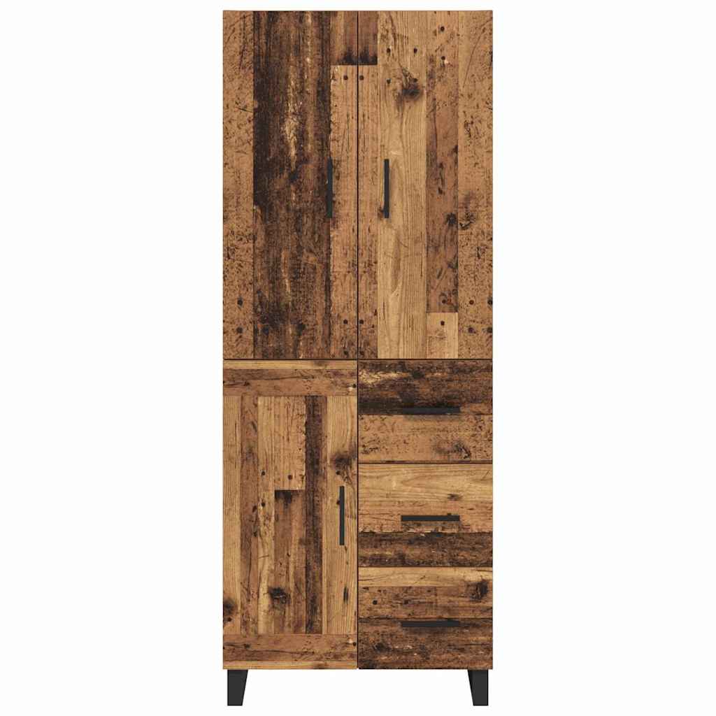 Haut Armoire 2 pcs Bois Ancien Bois Aggloméré et Verre - XIOS