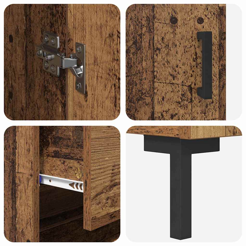 Haut Armoire avec tiroir 2 pcs Bois ancien Bois d'ingénierie - XIOS