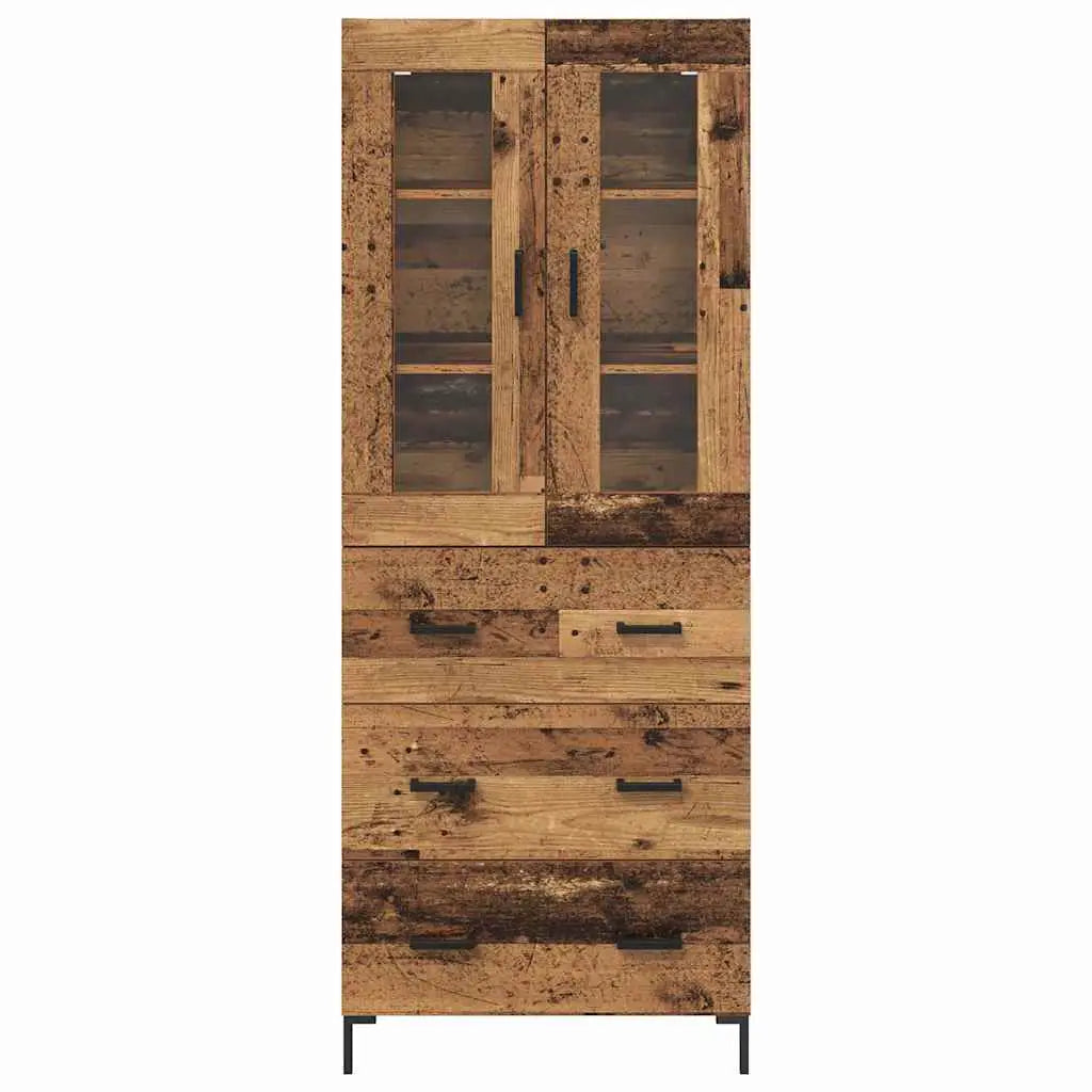 Haut Armoire 2 pc Bois ancien 69,5 x 34 x 180 cm - XIOS