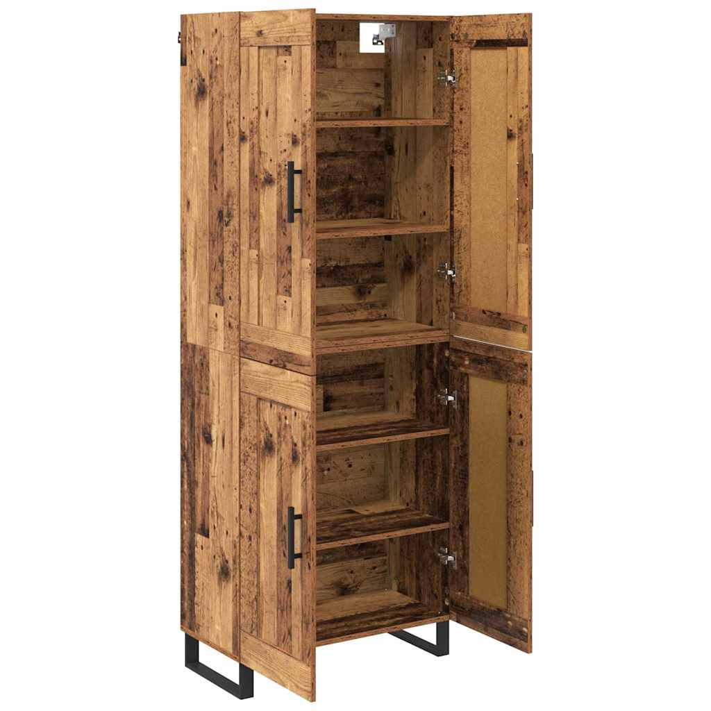 Haut Armoire 2 pcs Bois Ancien Bois Aggloméré et Verre - XIOS