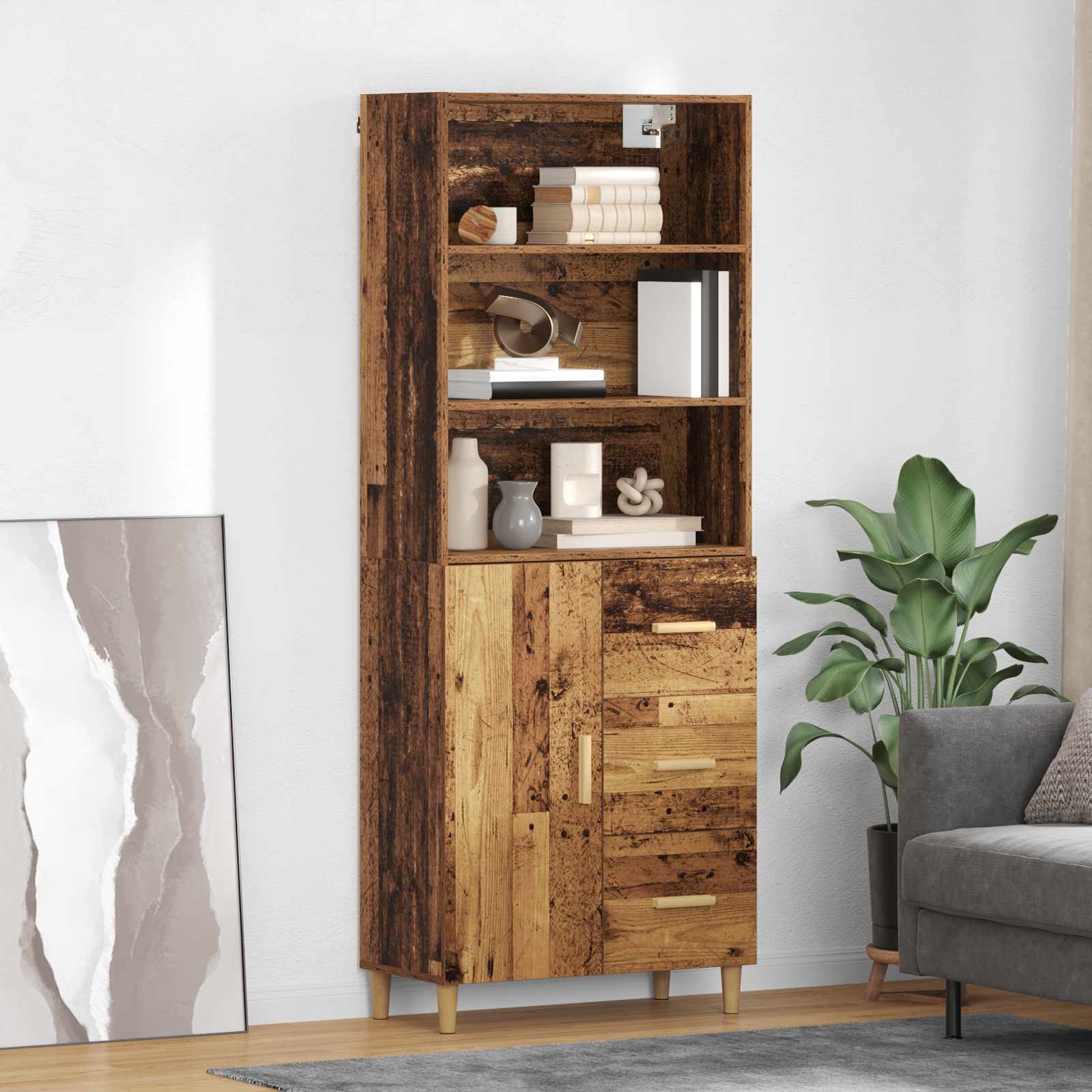 Haut Armoire Bois Ancien 69,5 x 32,5 x 180 cm Bois d'ingénierie - XIOS