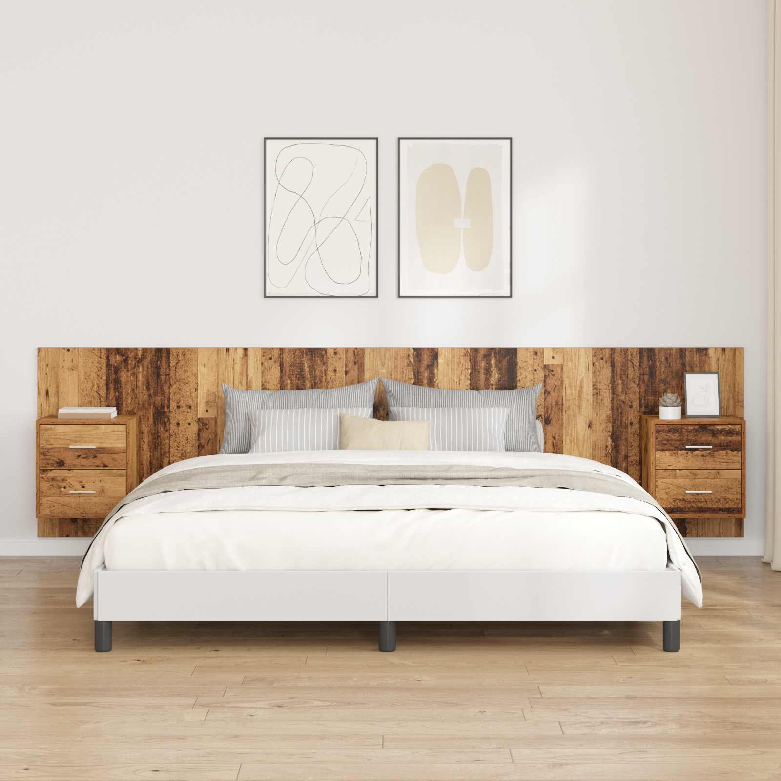 Tête de lit avec armoire 3 pcs Bois Ancien Bois d'ingénierie - XIOS