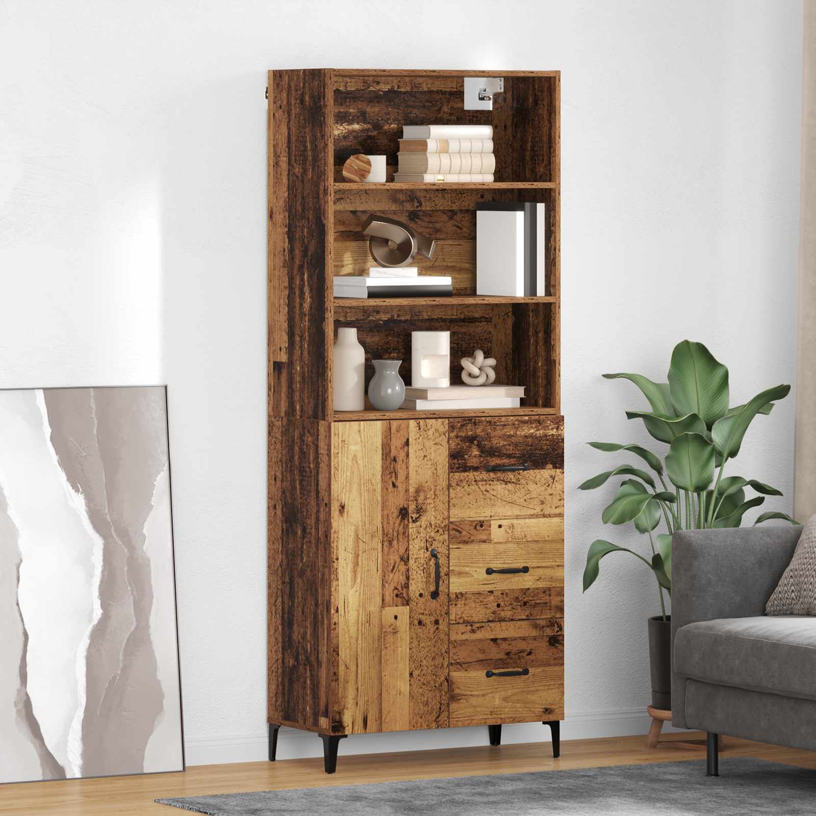Haut Armoire Bois Ancien 69,5 x 34 x 180 cm Bois d'ingénierie - XIOS