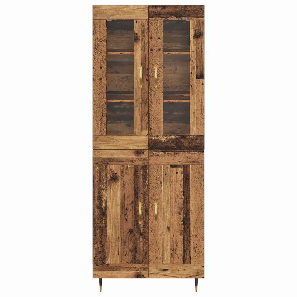 Haut Armoire 2 pcs Bois ancien Bois d'ingénierie - XIOS