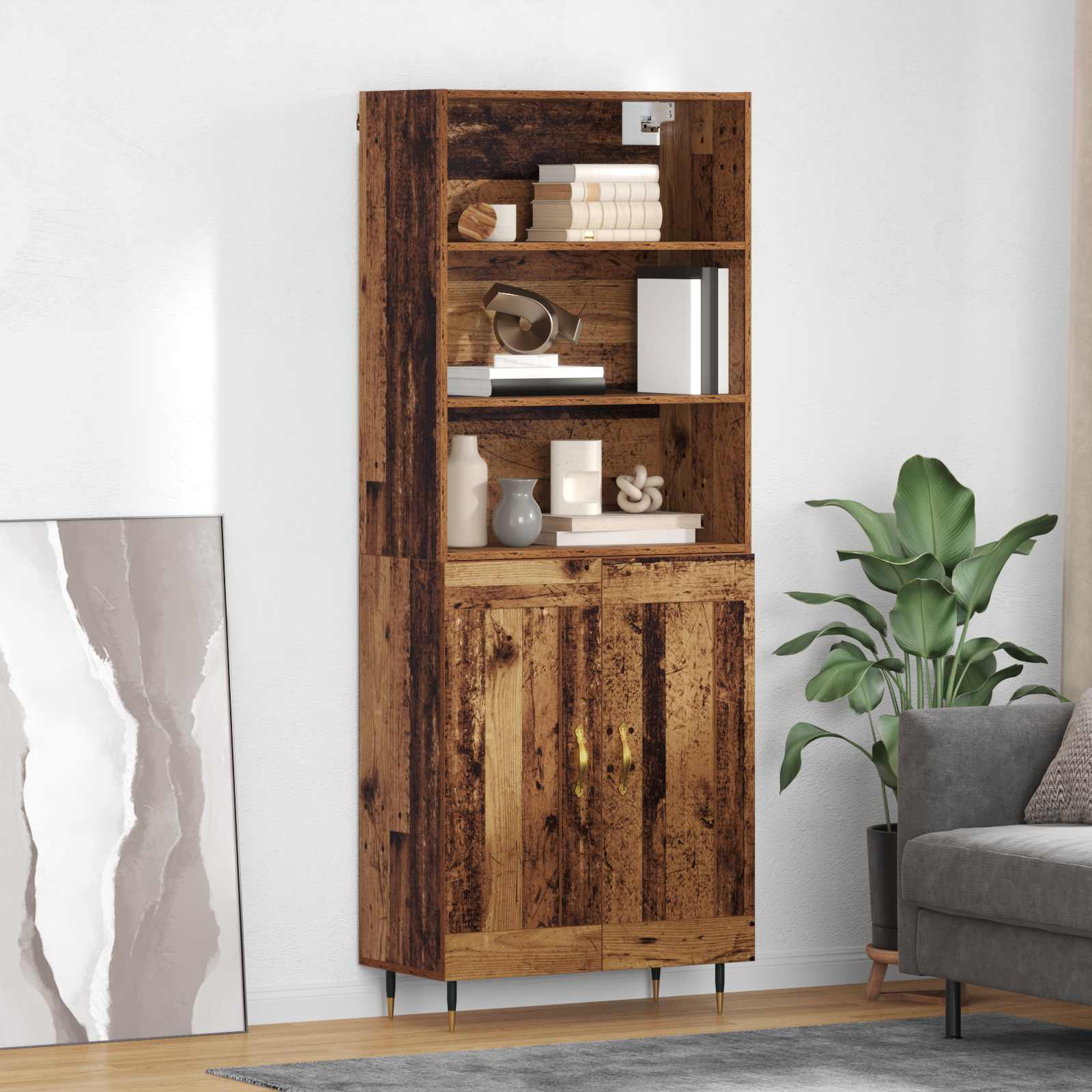 Haut Armoire Bois Ancien 69,5 x 34 x 180 cm Bois d'ingénierie - XIOS