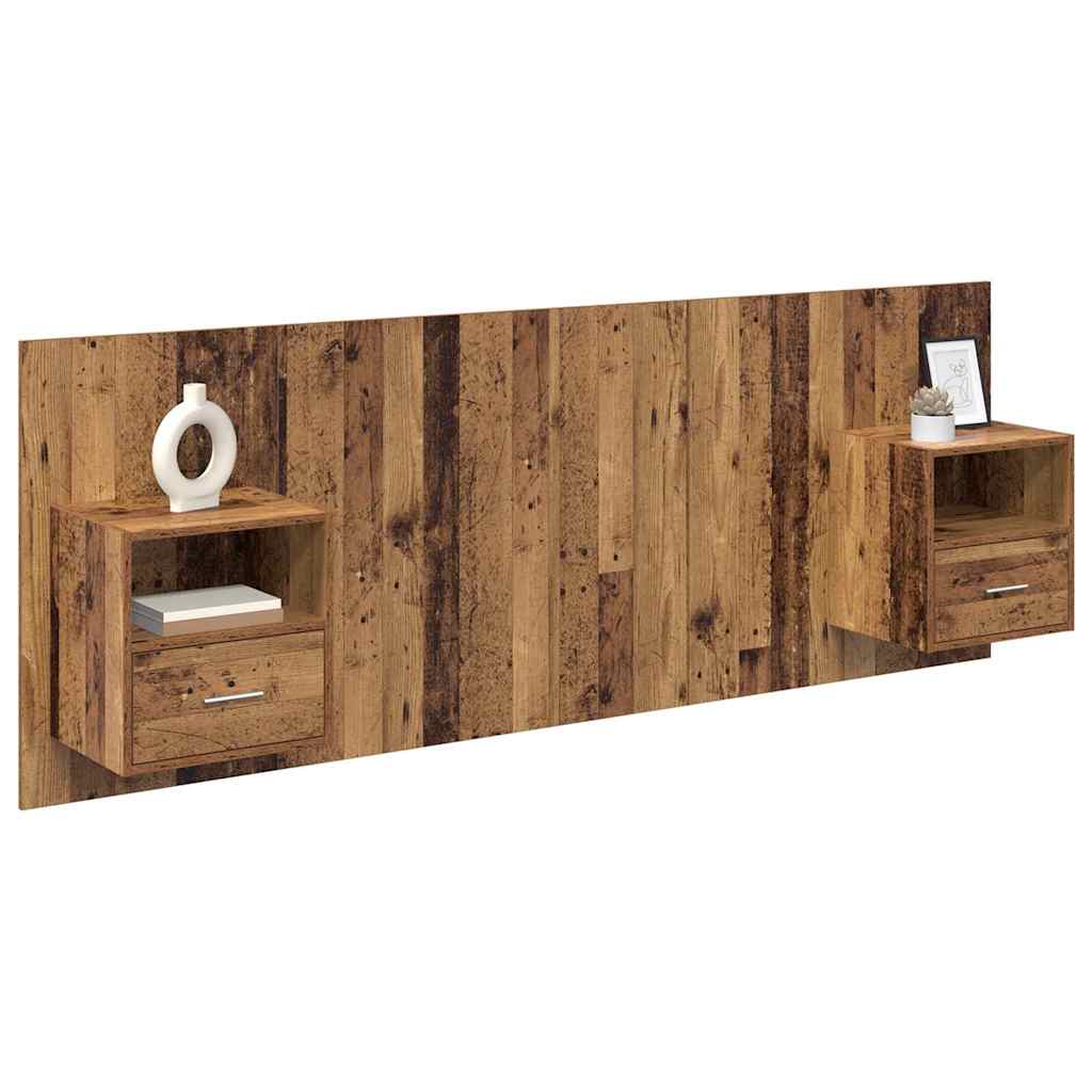 Tête de lit avec armoire 3 pcs Bois Ancien Bois d'ingénierie - XIOS