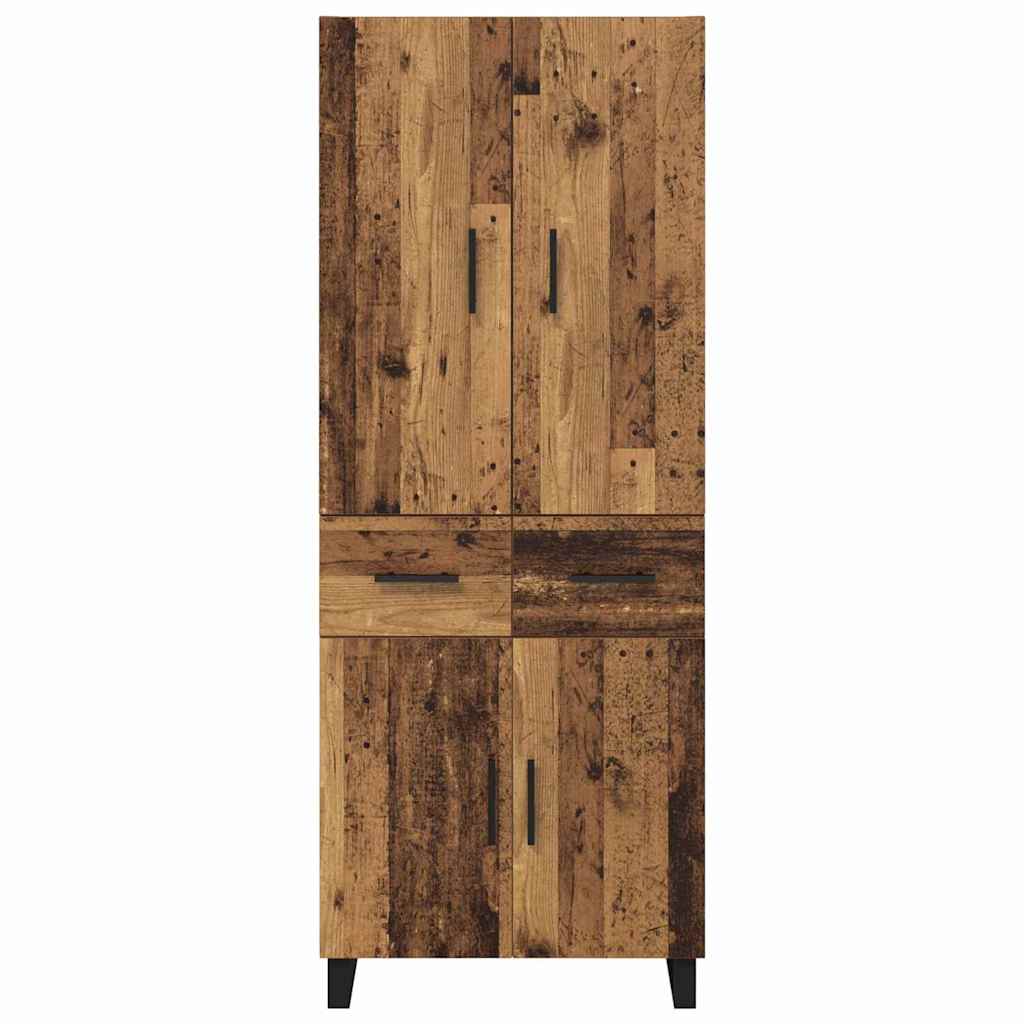 Haut Armoire 2 pcs Bois Ancien Bois Aggloméré et Verre - XIOS