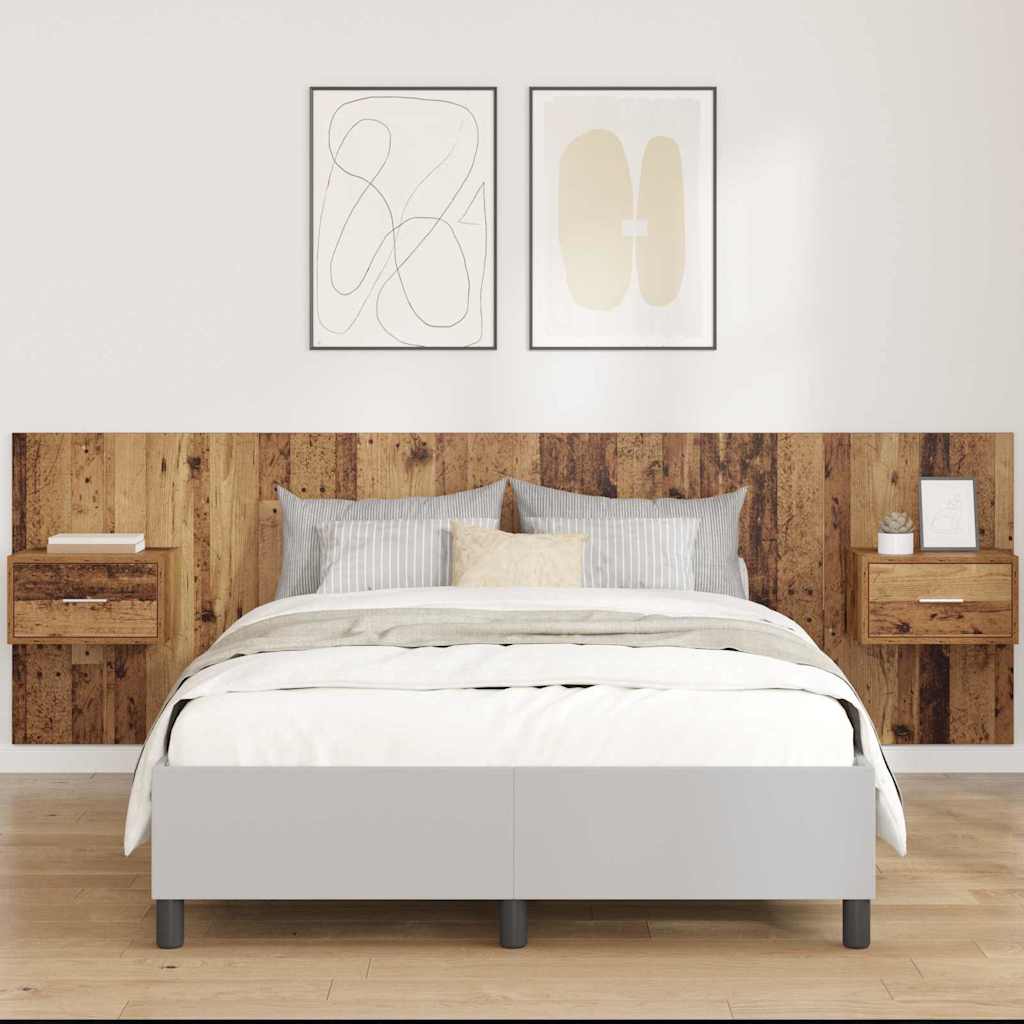 Tête de lit avec armoire 3 pcs Bois Ancien Bois d'ingénierie - XIOS