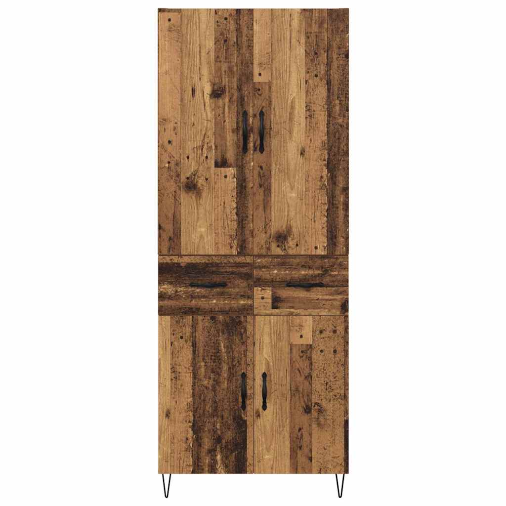 Haut Armoire 2 pcs Bois Ancien Bois Aggloméré et Verre - XIOS