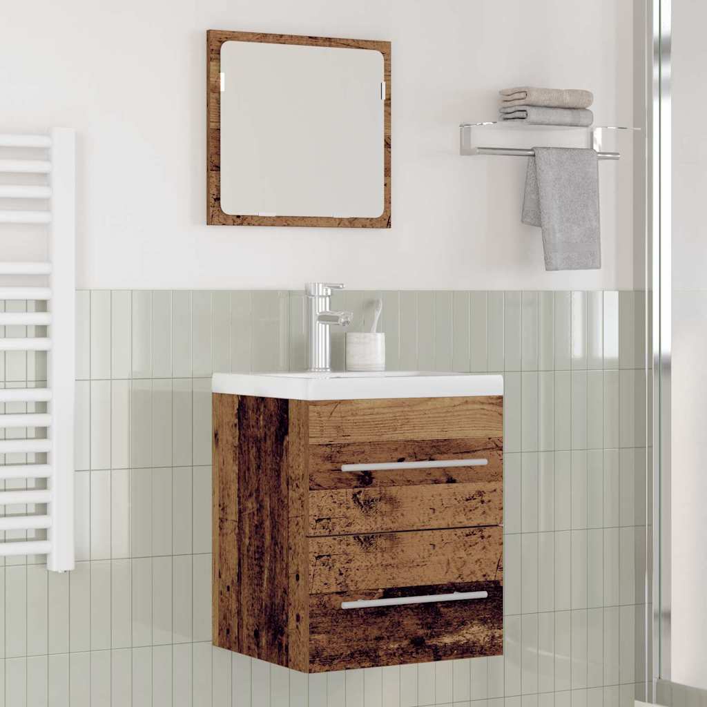 Meuble de Lavabo de Salle de Bain Bois Ancien 41 x 38,5 x 48 cm - XIOS