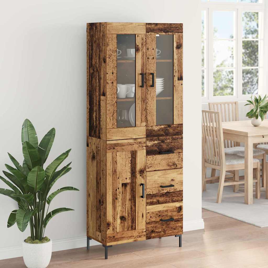 Haut Armoire avec tiroir 2 pcs Bois ancien Bois d'ingénierie - XIOS