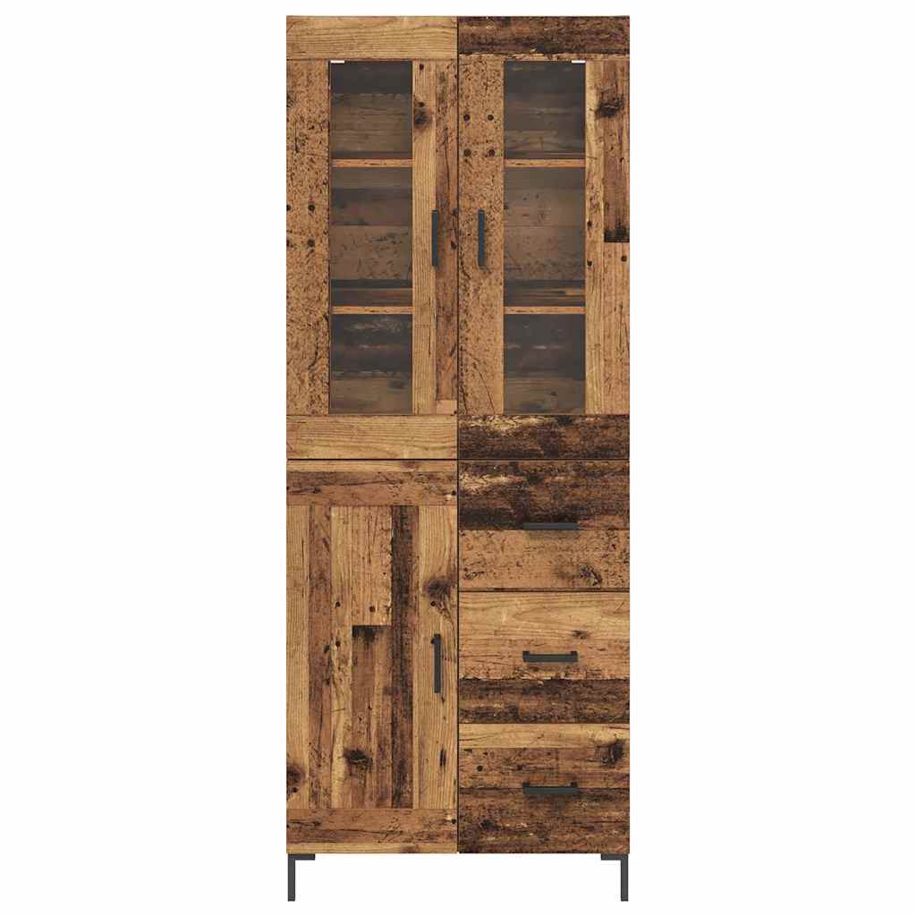 Haut Armoire avec tiroir 2 pcs Bois ancien Bois d'ingénierie - XIOS