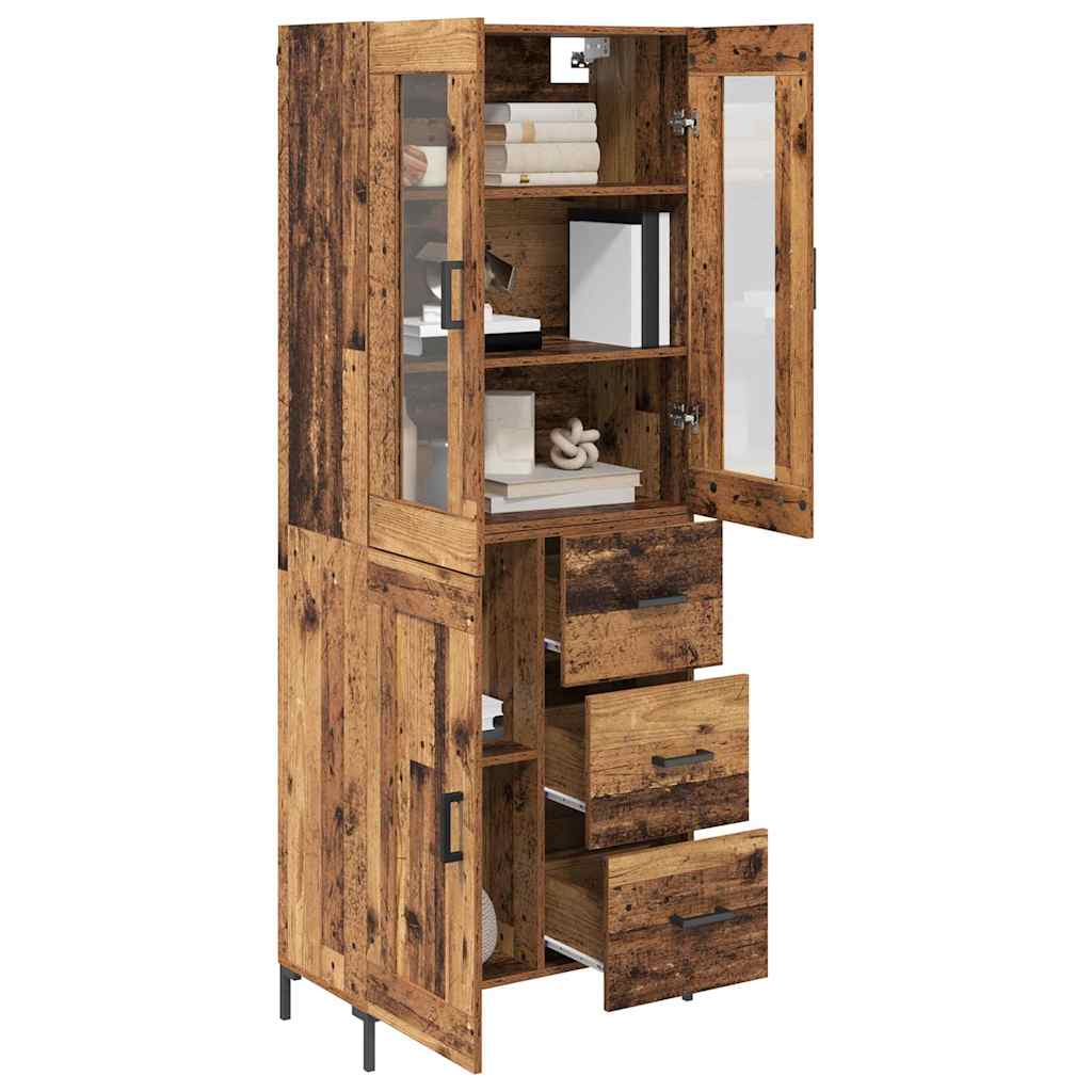 Haut Armoire avec tiroir 2 pcs Bois ancien Bois d'ingénierie - XIOS