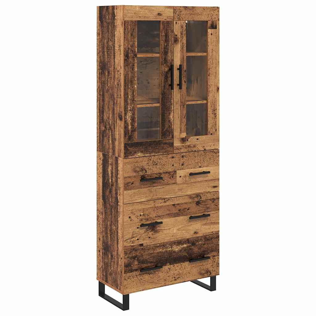 Haut Armoire 2 pcs Bois Ancien Bois Aggloméré et Verre - XIOS