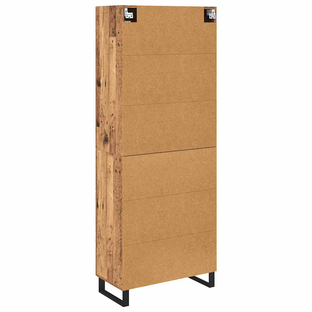 Haut Armoire 2 pcs Bois Ancien Bois Aggloméré et Verre - XIOS