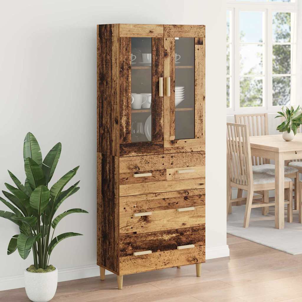 Haut Armoire avec tiroir Bois Ancien 69,5 x 34 x 180 cm - XIOS