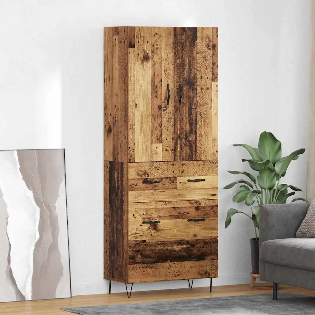 Haut Armoire 2 pc Bois ancien 69,5 x 34 x 180 cm - XIOS