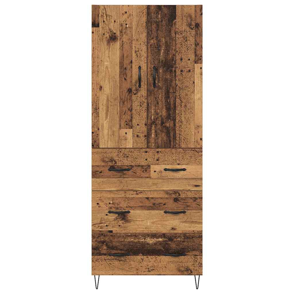 Haut Armoire 2 pcs Bois Ancien Bois Aggloméré et Verre - XIOS