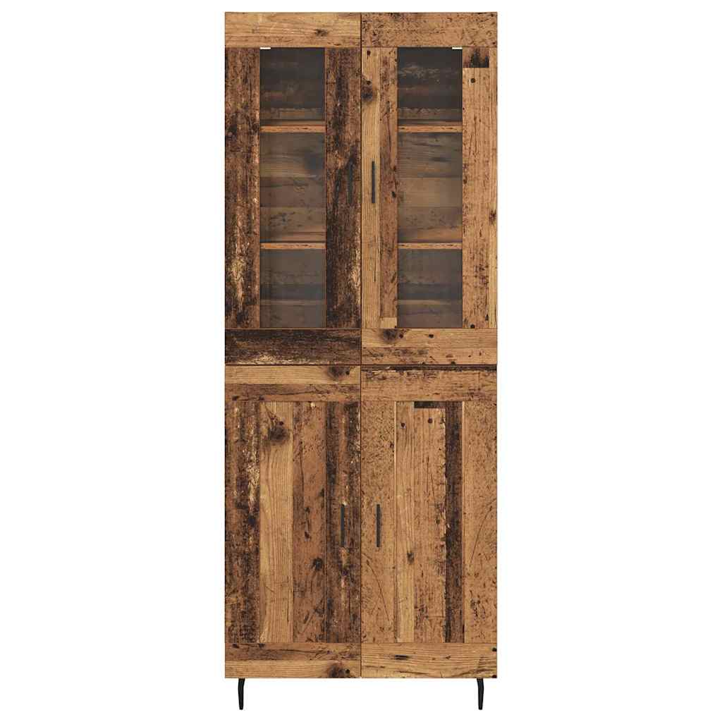 Haut Armoire 2 pcs Bois Ancien Bois Aggloméré et Verre - XIOS