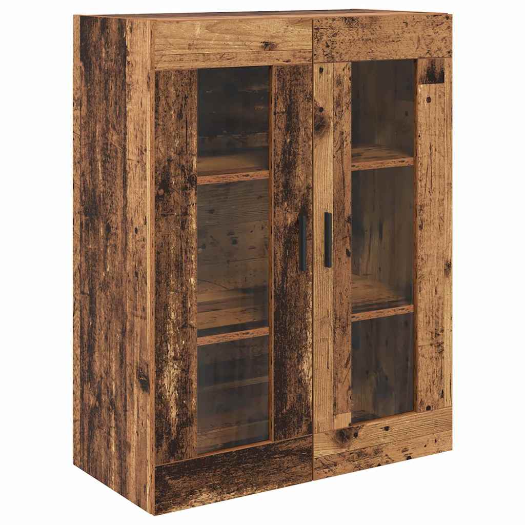 Haut Armoire 2 pcs Bois Ancien Bois Aggloméré et Verre - XIOS